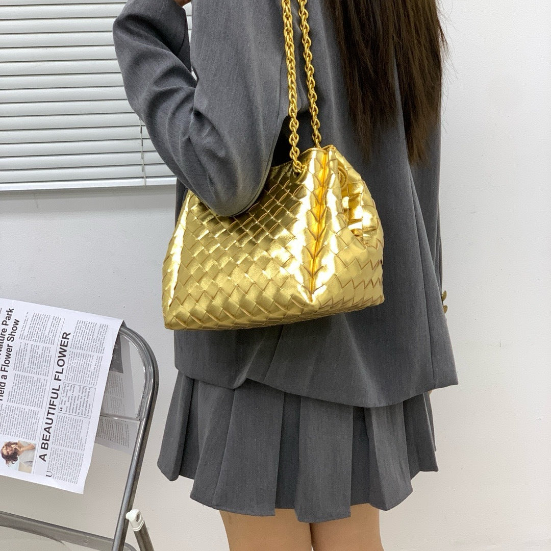 Woven Leather Shoulder Bag