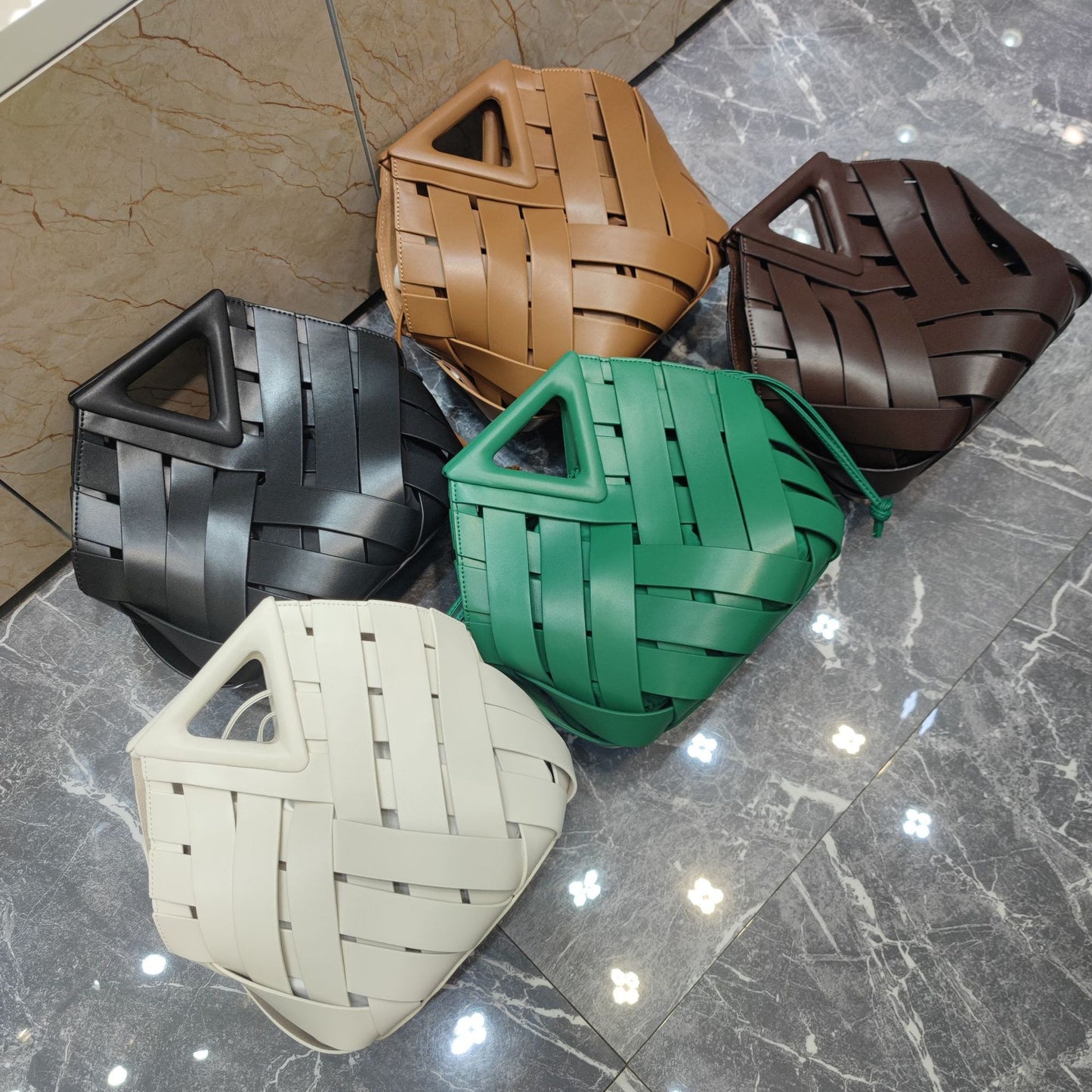 Leather Woven Handbag