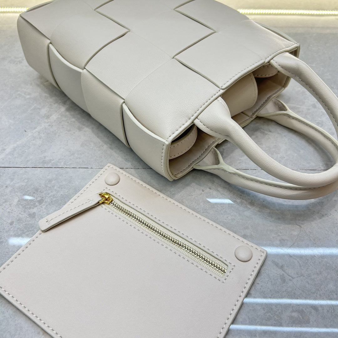 Intrecciato Weave Small Top Handle Bag