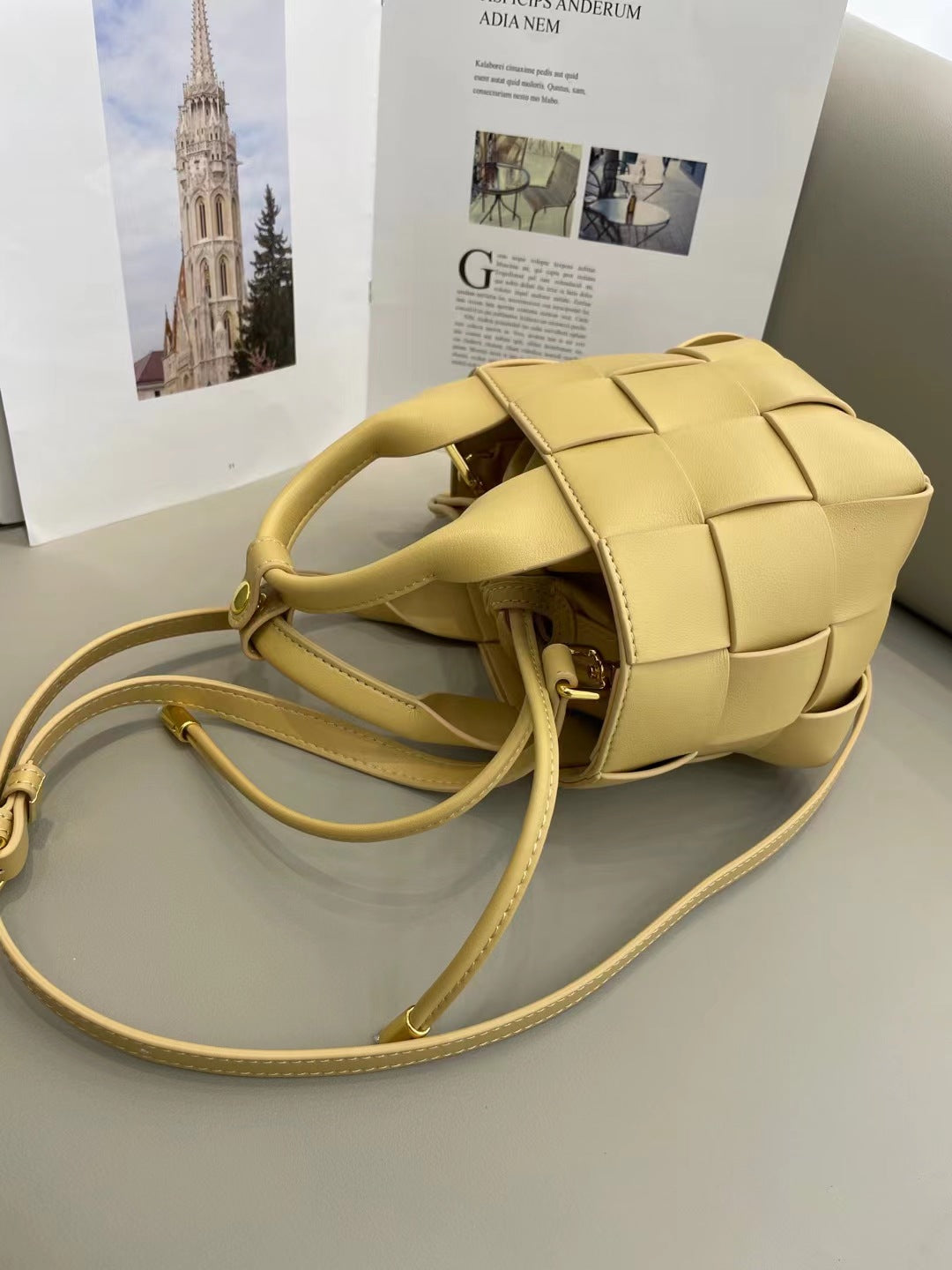 Intrecciato Leather Bucket Bag