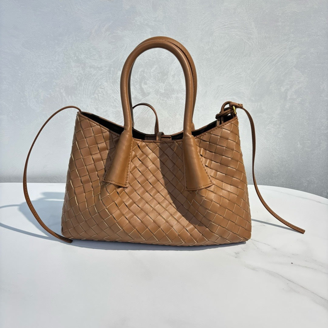 Intrecciato Weave Leather Tote Bag
