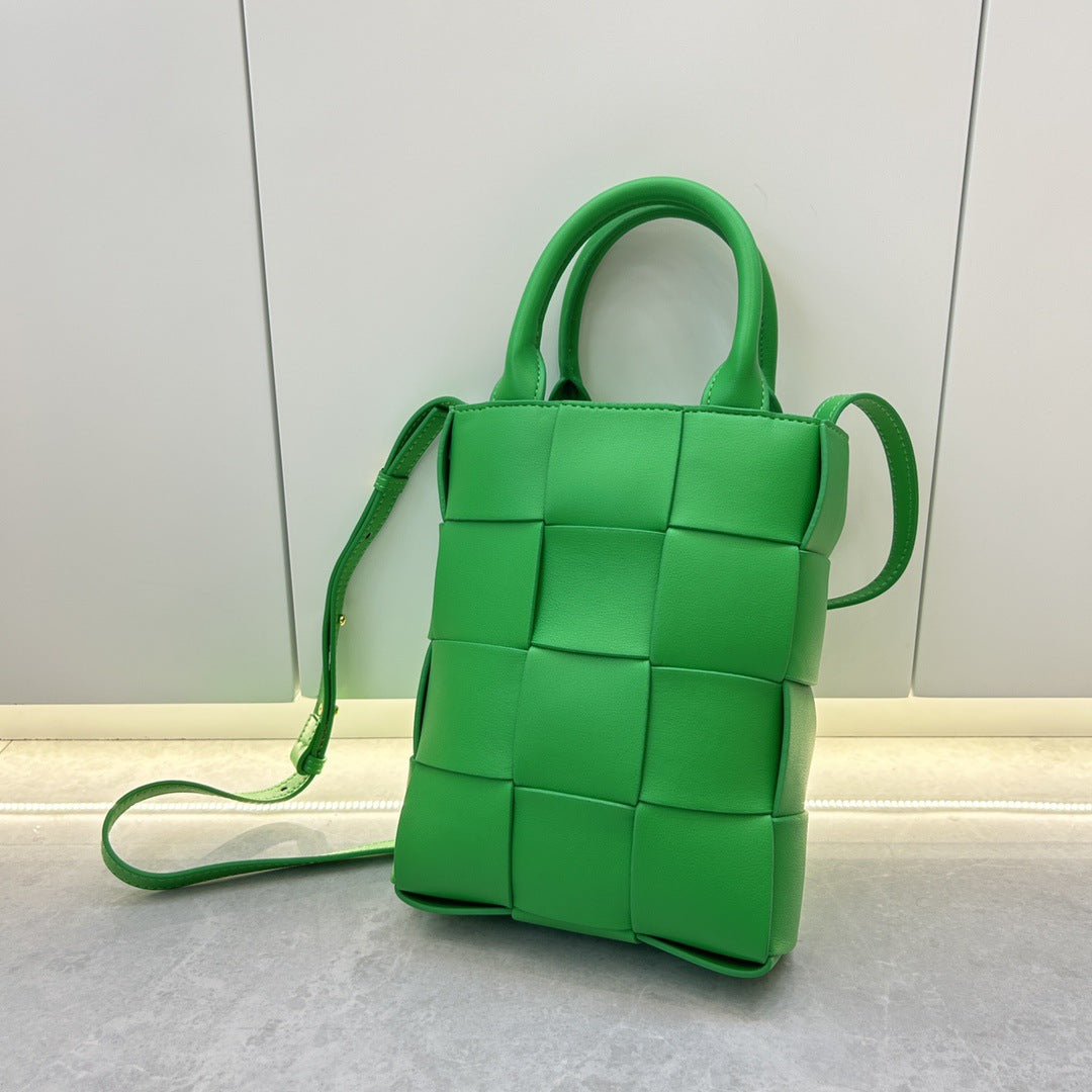 Intrecciato Weave Small Top Handle Bag