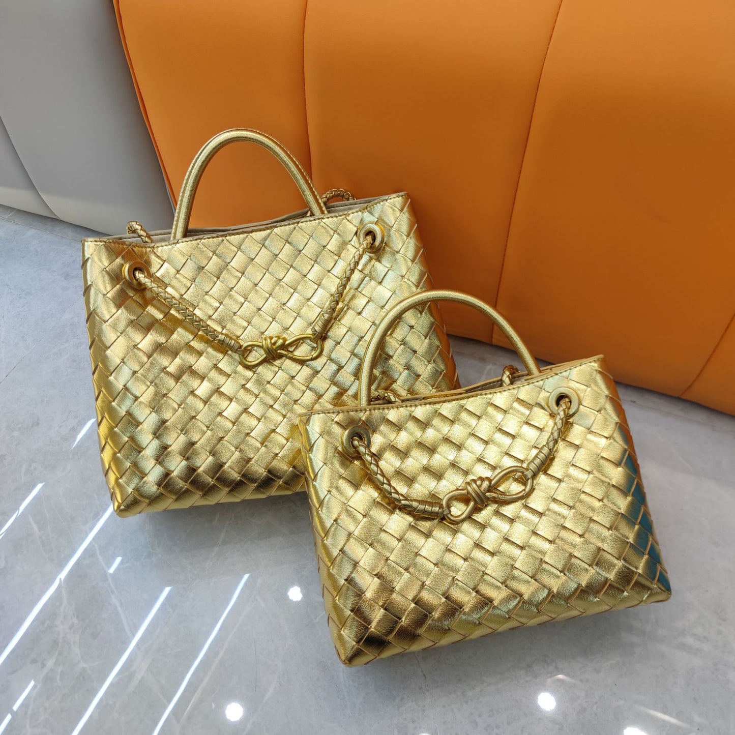Intrecciato Weave Leather Bag