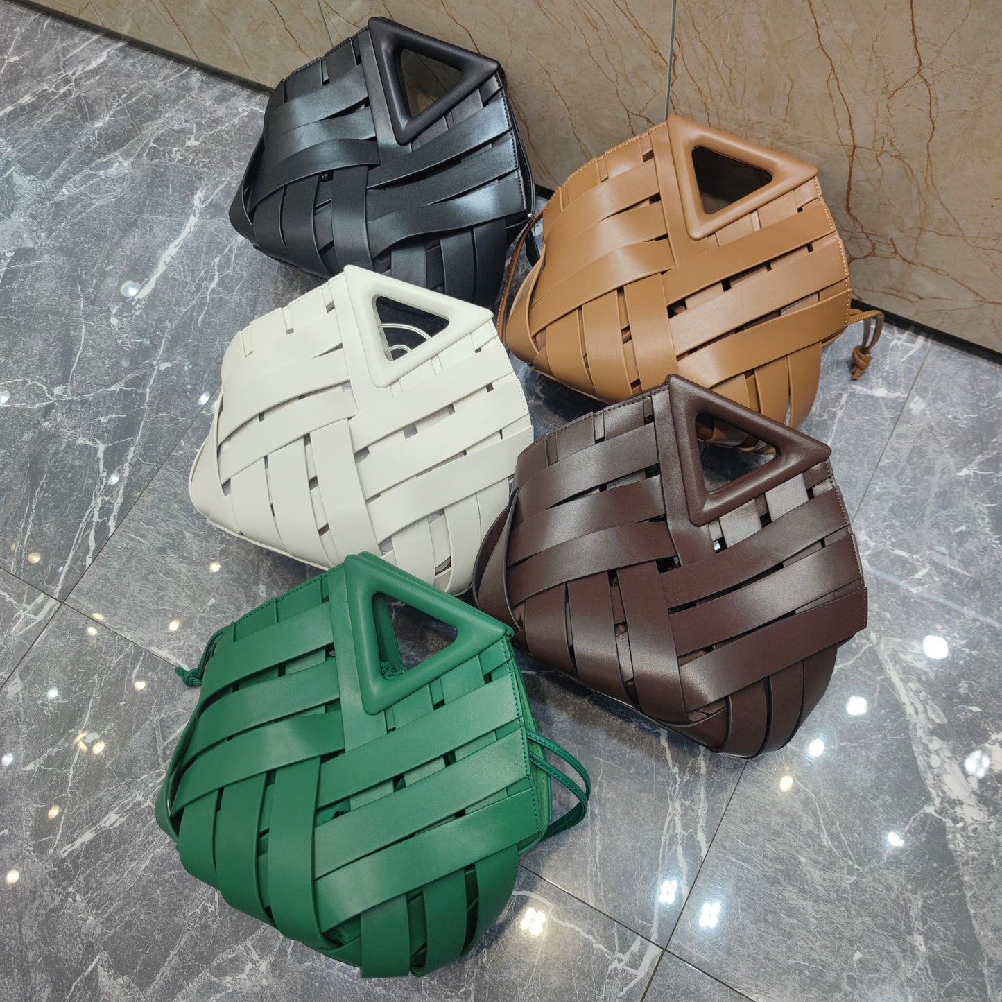 Leather Woven Handbag