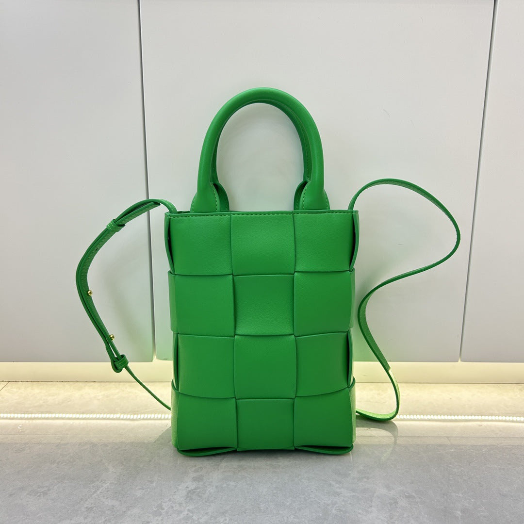 Intrecciato Weave Small Top Handle Bag