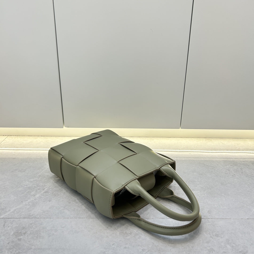 Intrecciato Weave Small Top Handle Bag
