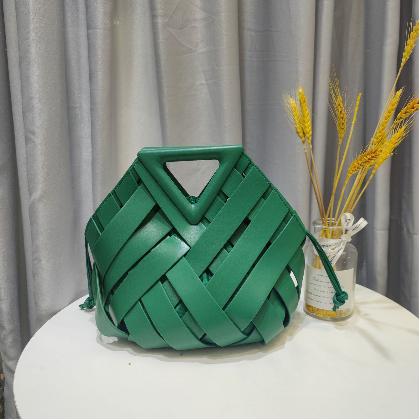 Leather Woven Handbag