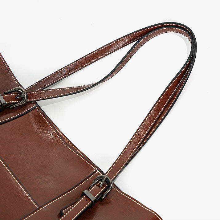 Retro Leather Tote Bag