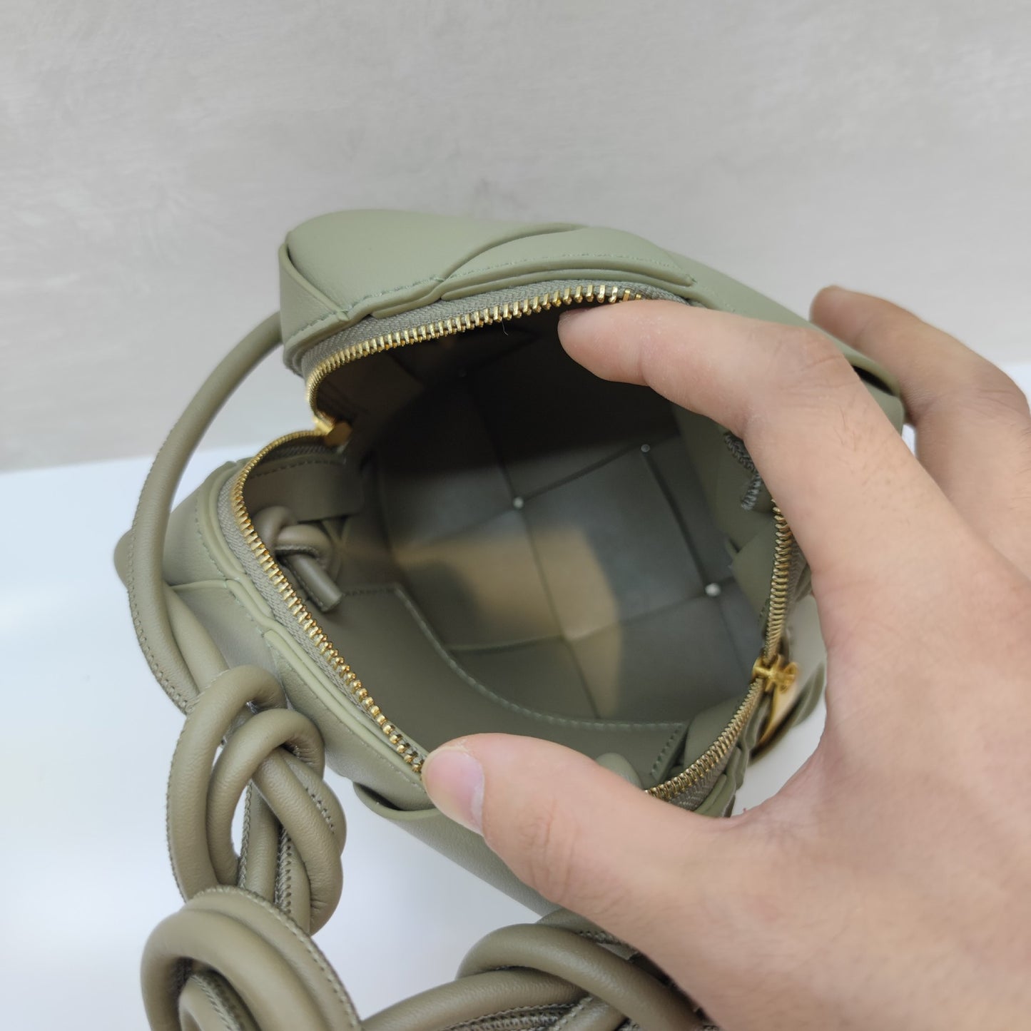 Woven Leather Camera Bag