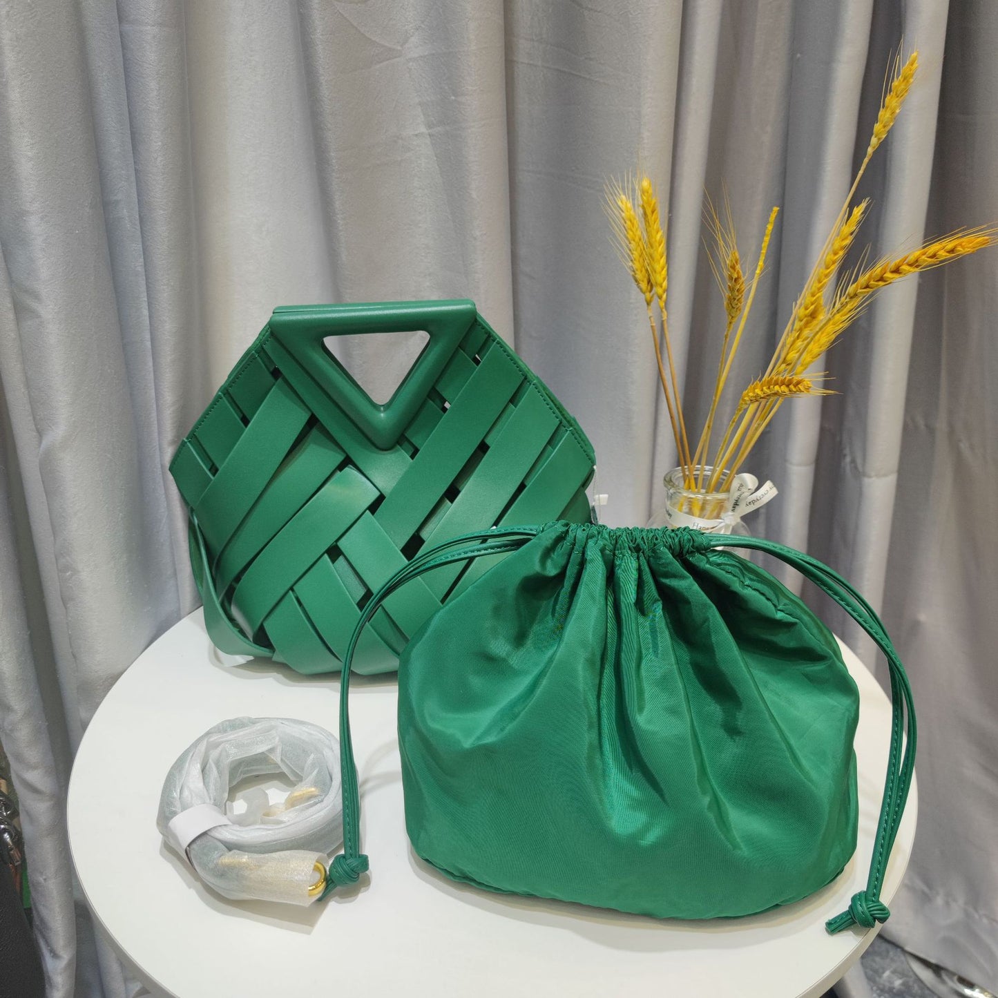 Leather Woven Handbag
