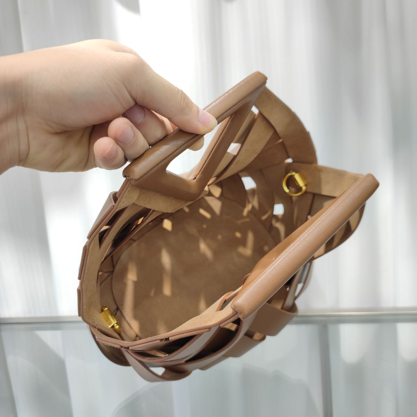 Leather Woven Handbag