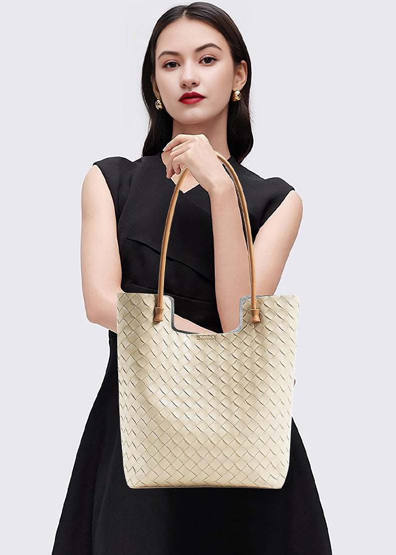 Intrecciato Weave Leather Tote Bag