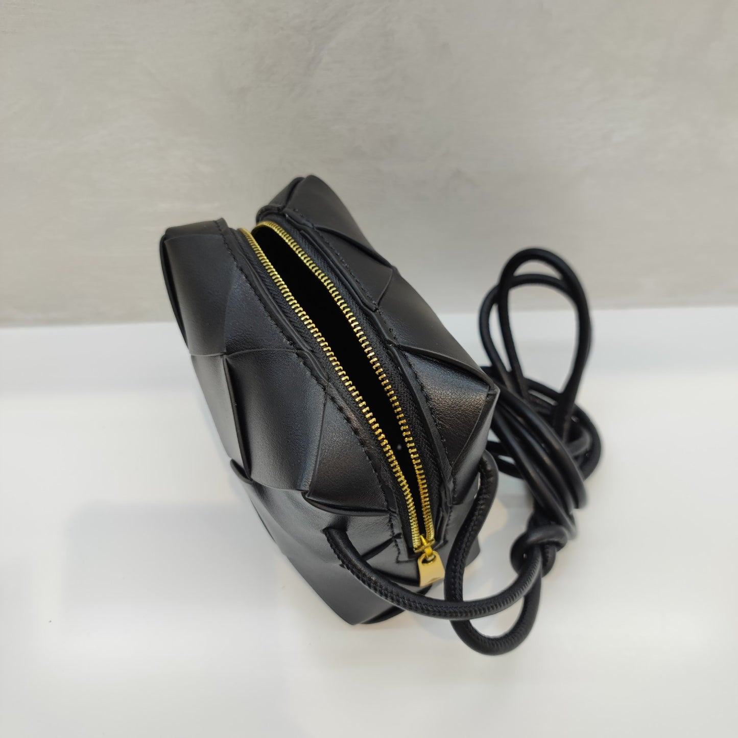 Woven Leather Camera Bag