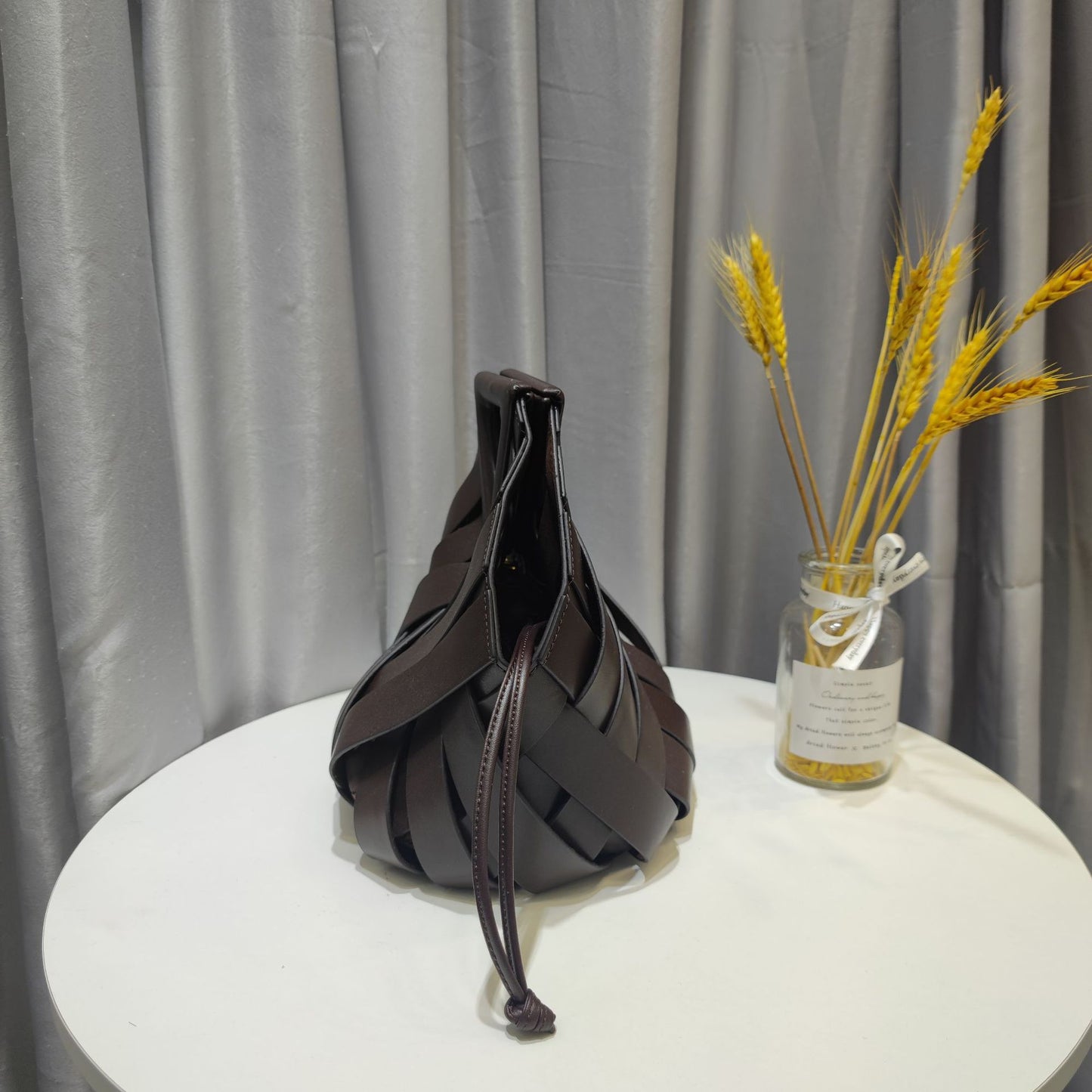 Leather Woven Handbag