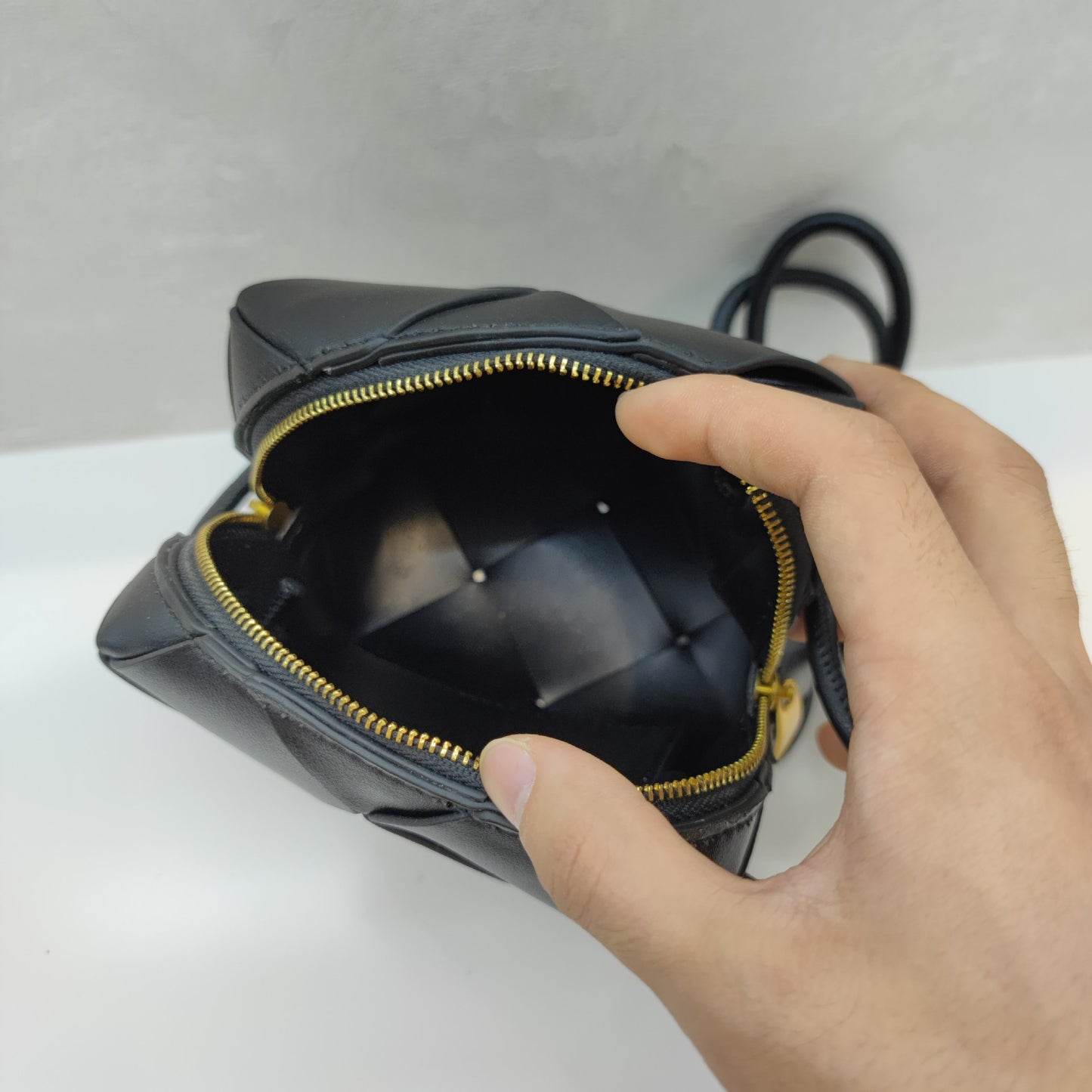 Woven Leather Camera Bag