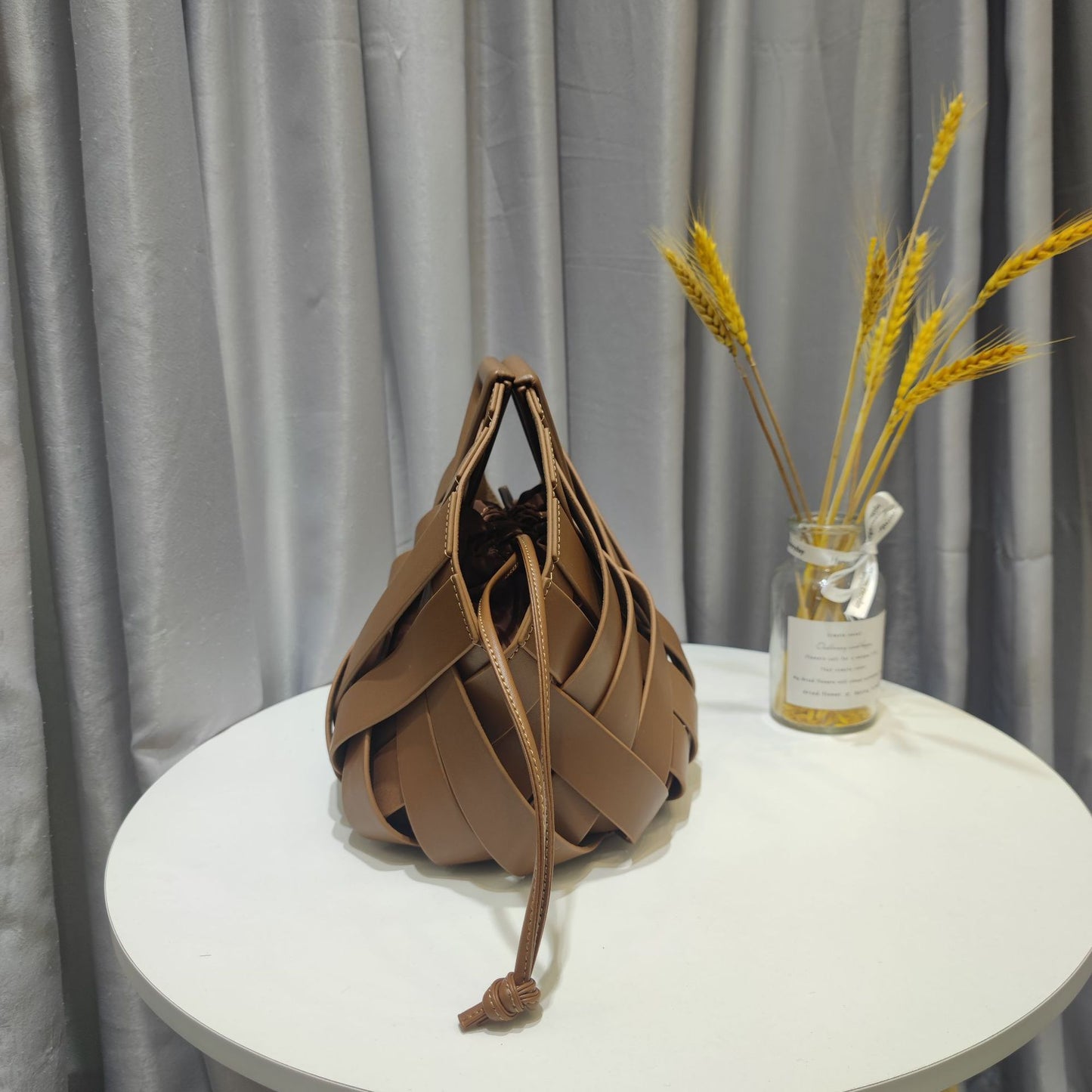 Leather Woven Handbag