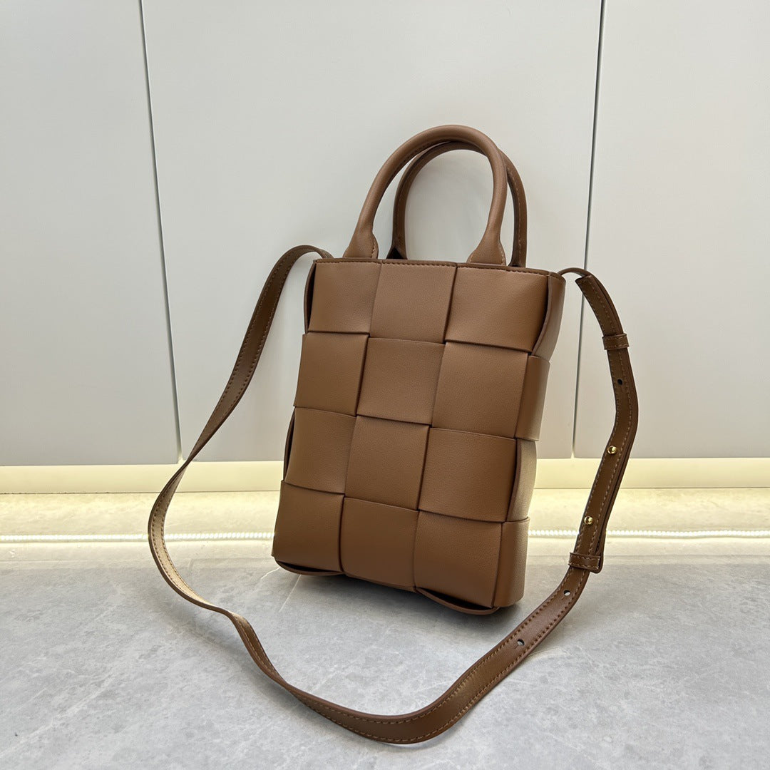 Intrecciato Weave Small Top Handle Bag