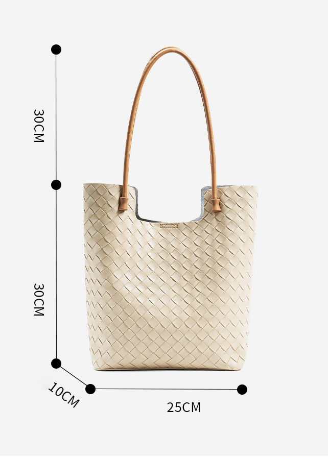 Intrecciato Weave Leather Tote Bag