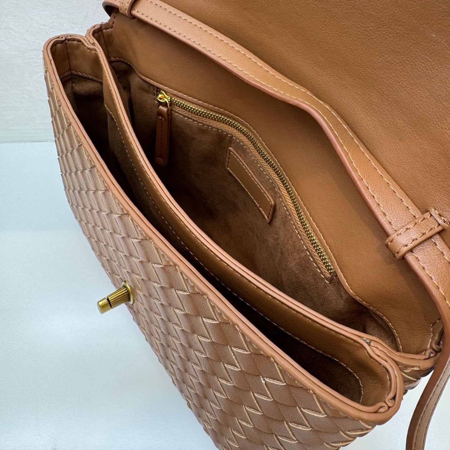 Knot Lock Leather Top Handle Bag