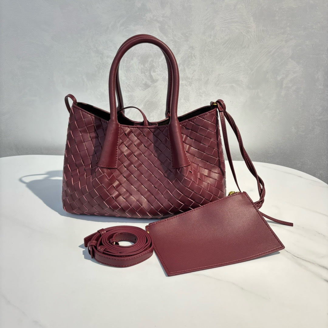 Intrecciato Weave Leather Tote Bag