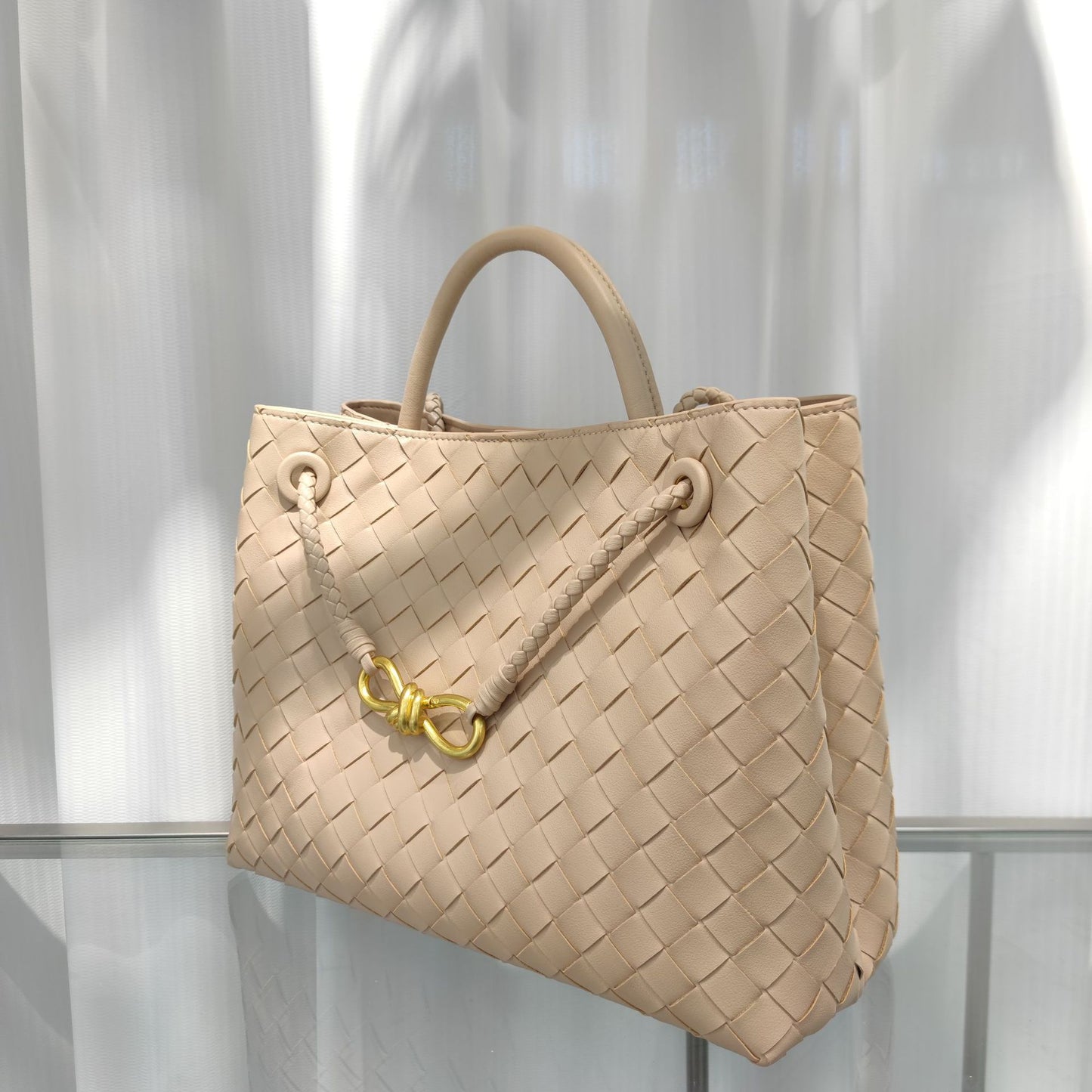 Intrecciato Weave Leather Bag