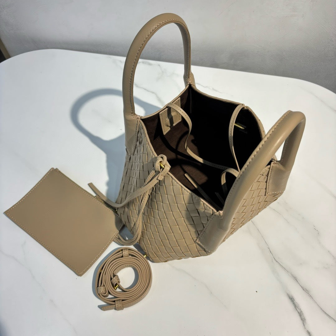 Intrecciato Weave Leather Tote Bag