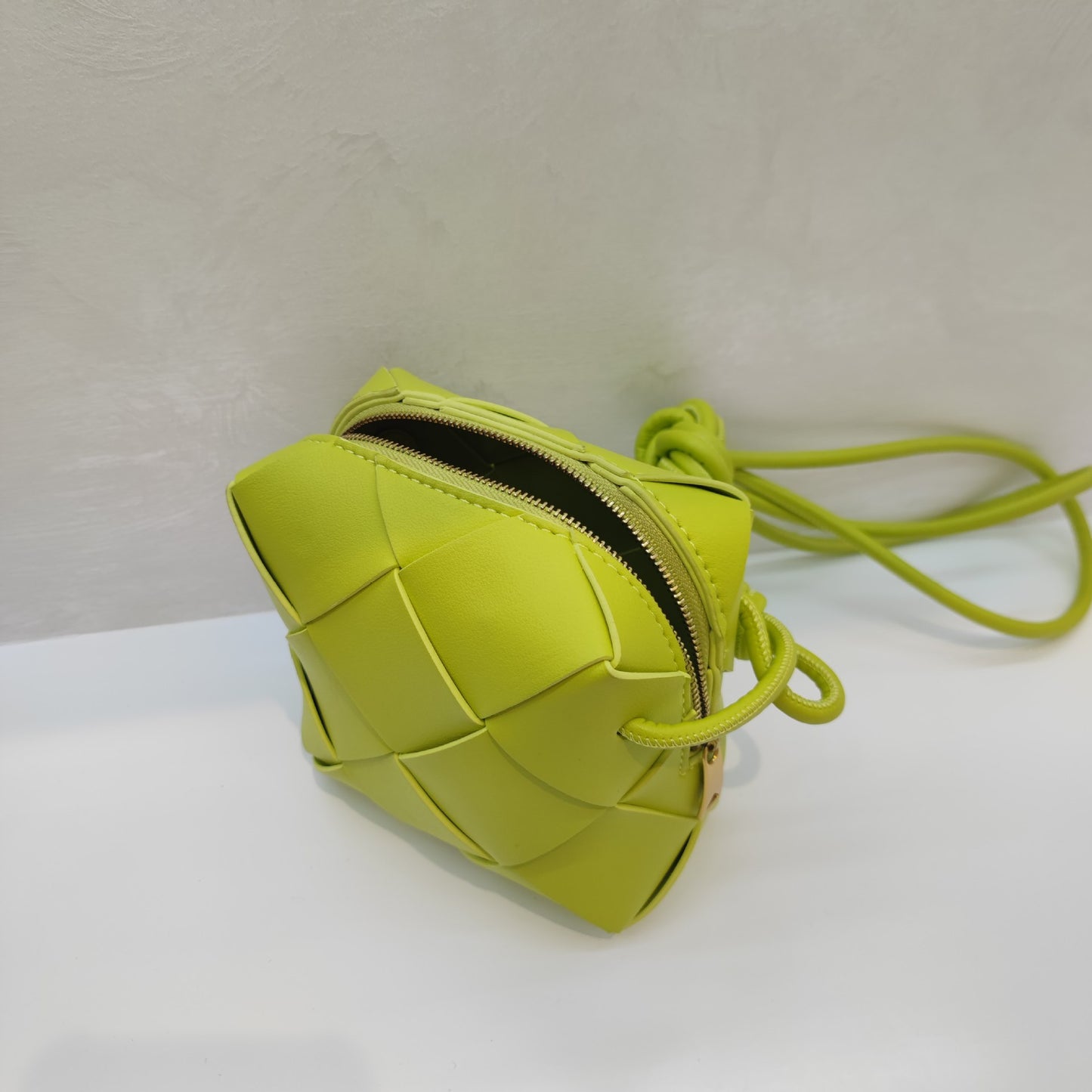 Woven Leather Camera Bag