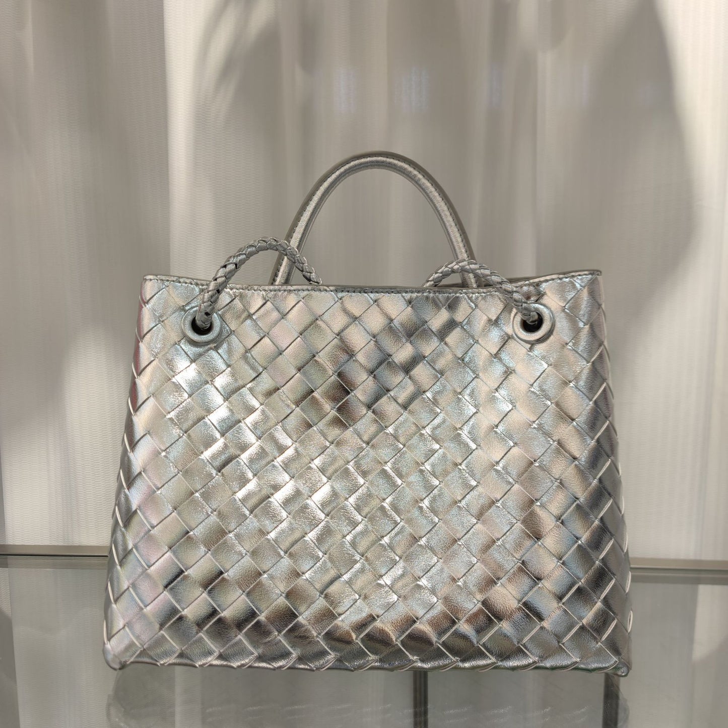 Intrecciato Weave Leather Bag