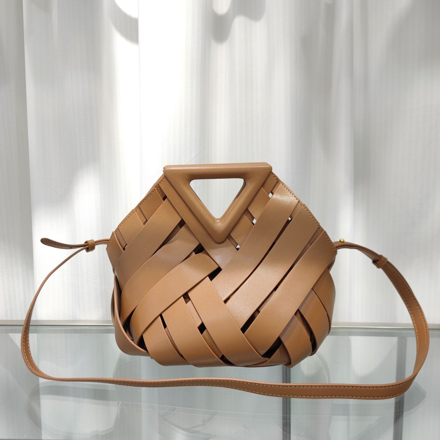 Leather Woven Handbag