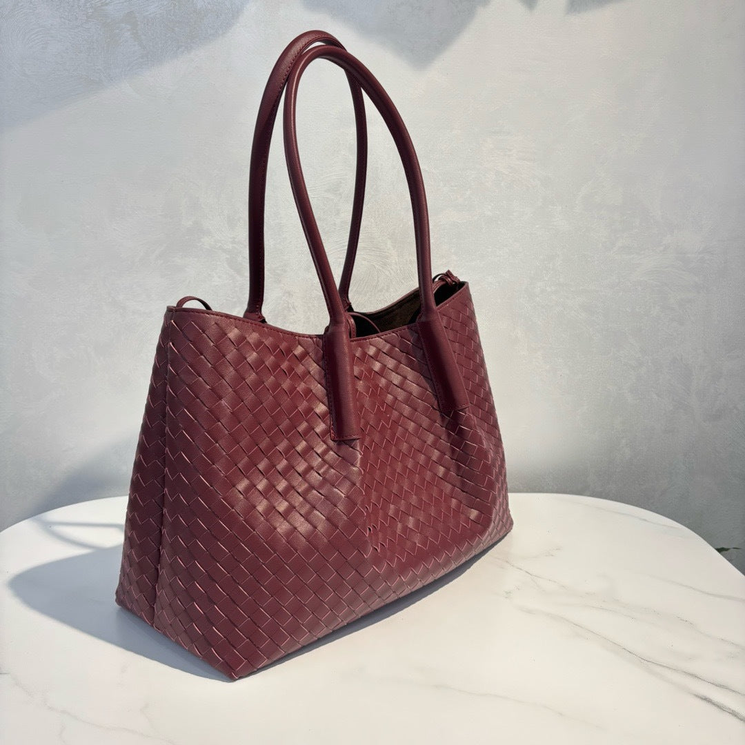 Intrecciato Weave Leather Tote Bag