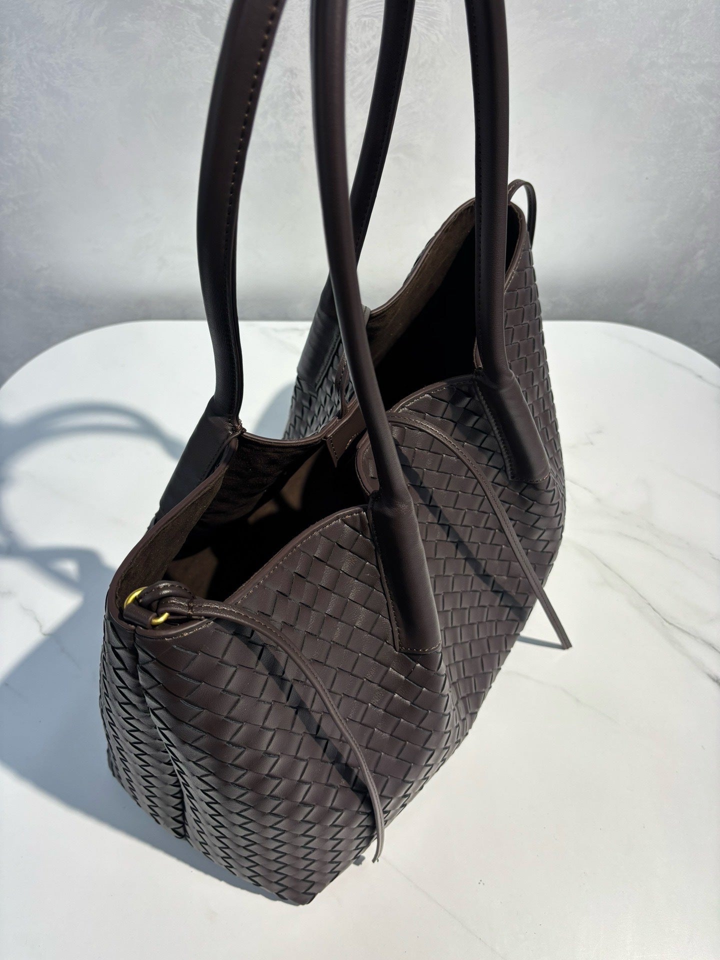 Intrecciato Weave Leather Tote Bag