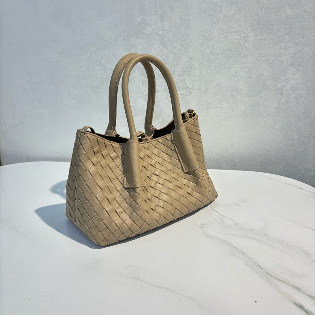 Intrecciato Weave Leather Tote Bag