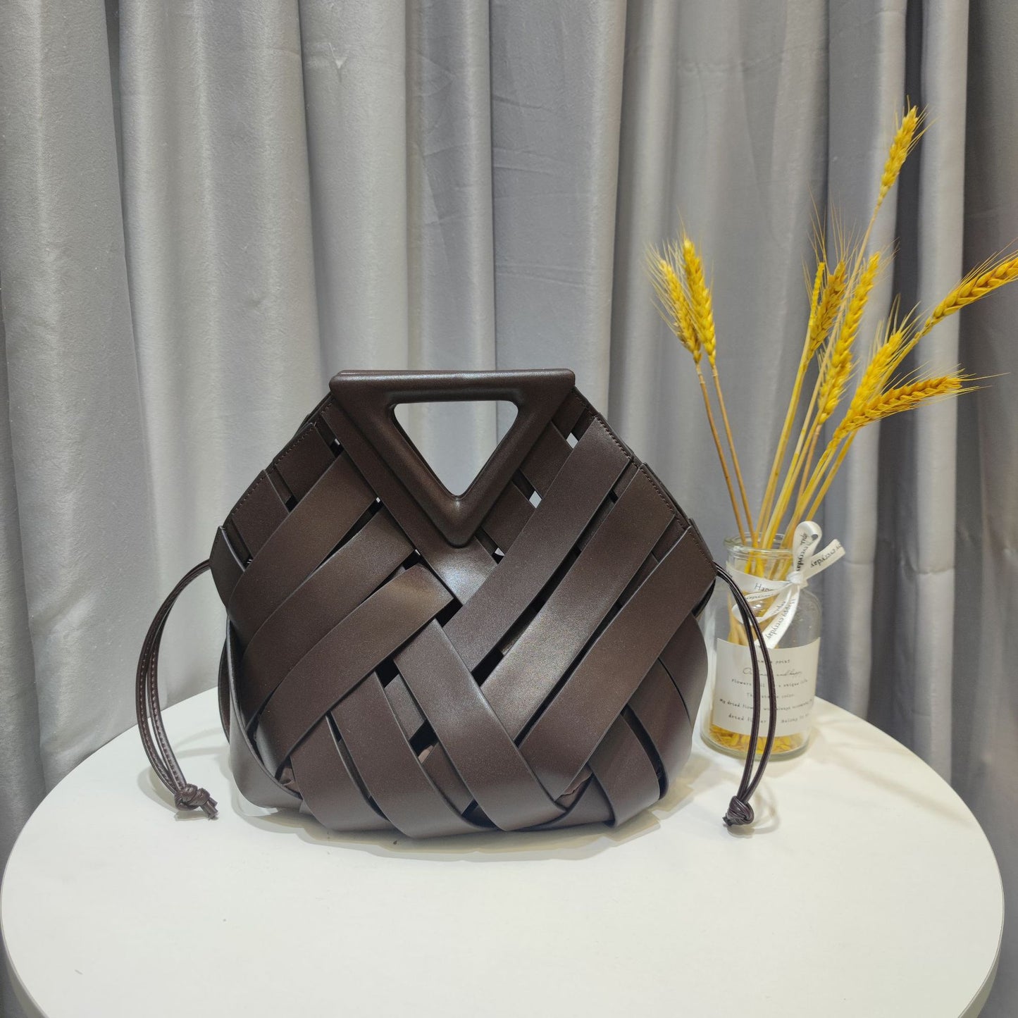 Leather Woven Handbag