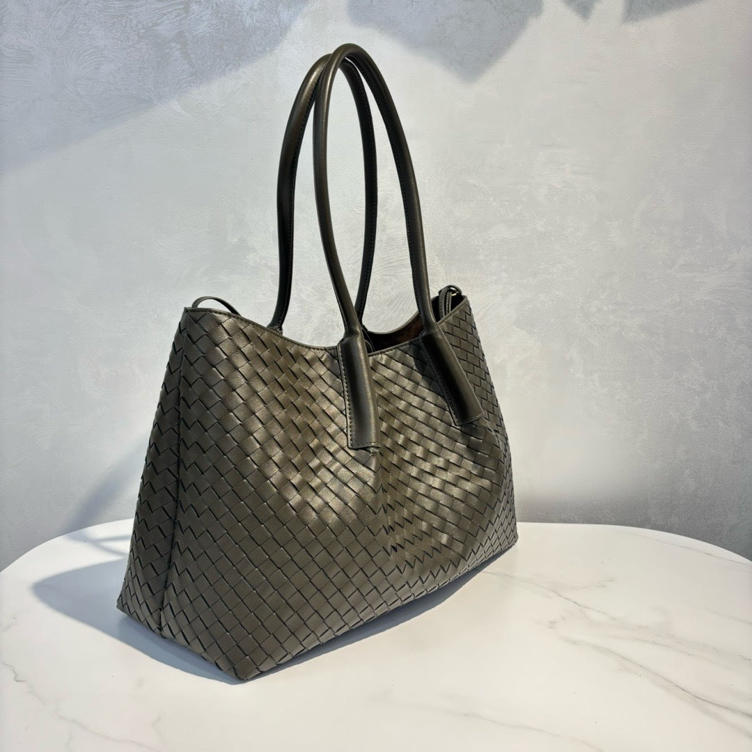 Intrecciato Weave Leather Tote Bag