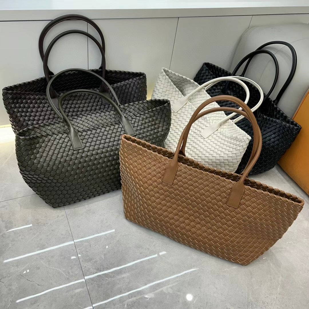 Intrecciato Weave Leather Tote Bag