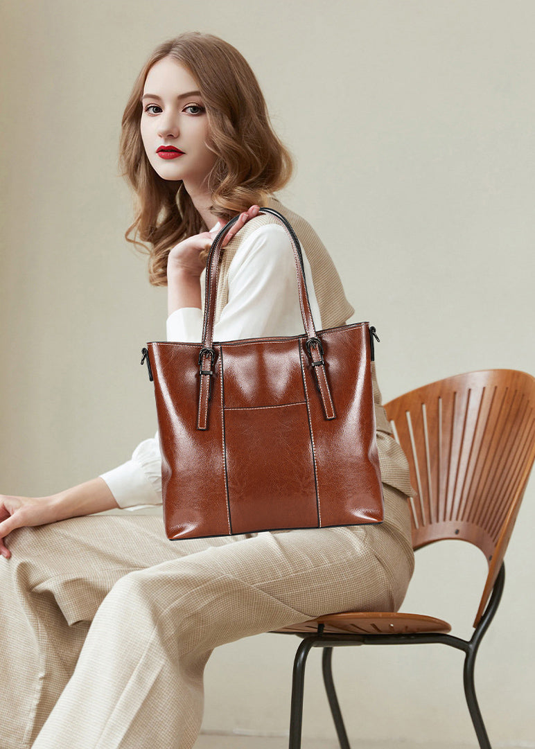 Retro Leather Tote Bag