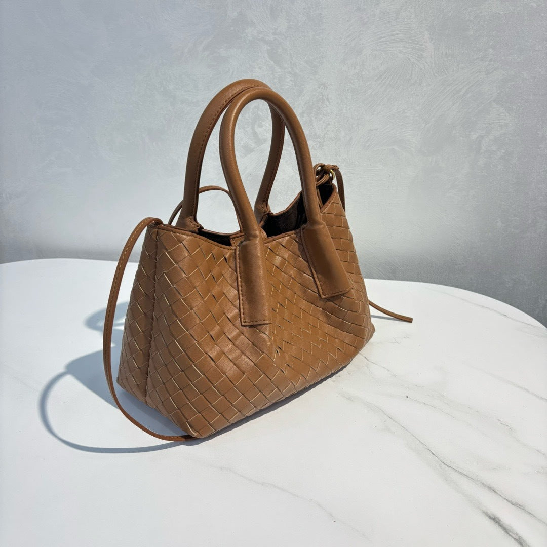 Intrecciato Weave Leather Tote Bag