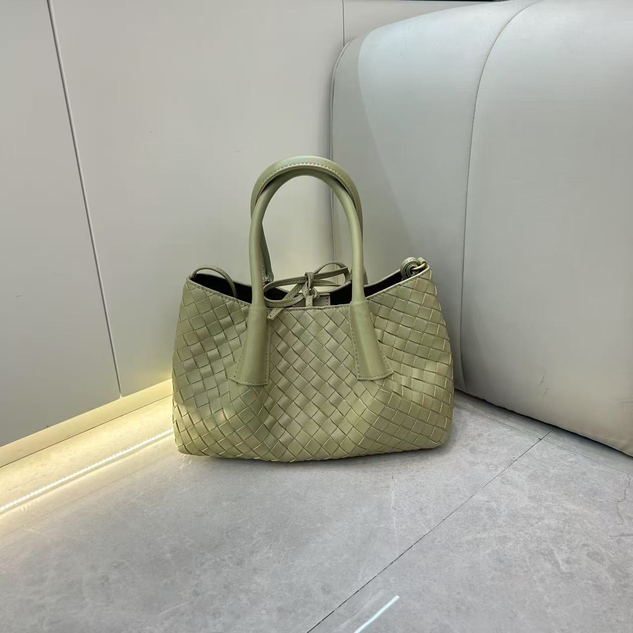 Intrecciato Weave Leather Tote Bag