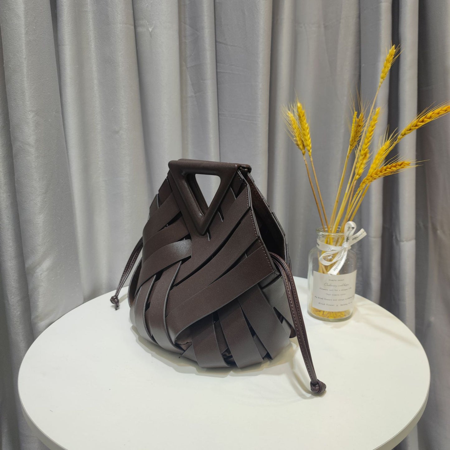 Leather Woven Handbag