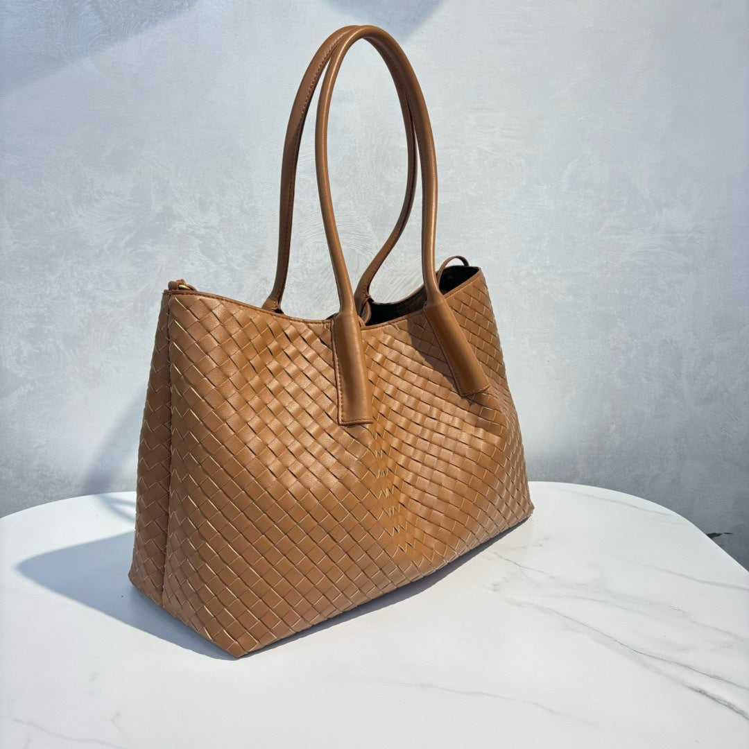 Intrecciato Weave Leather Tote Bag