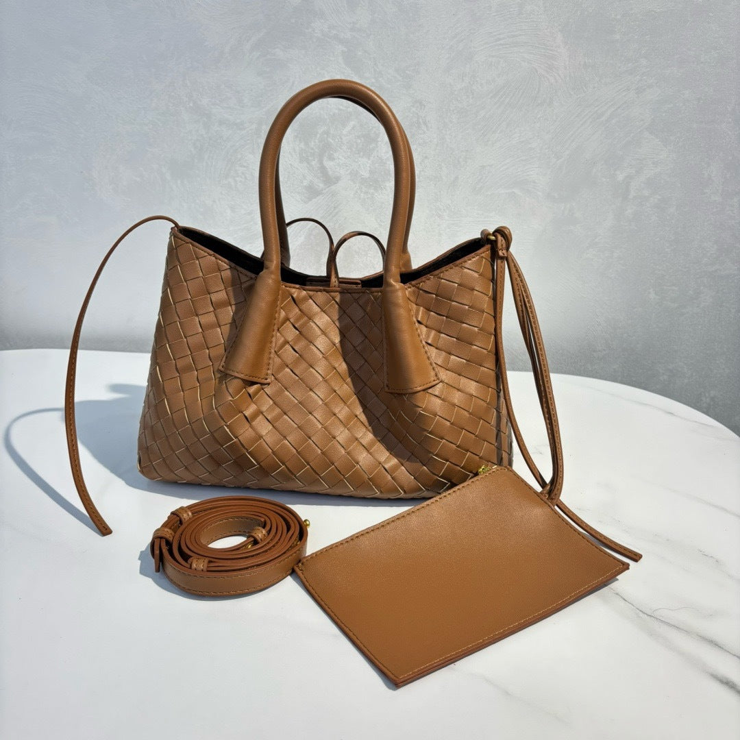 Intrecciato Weave Leather Tote Bag