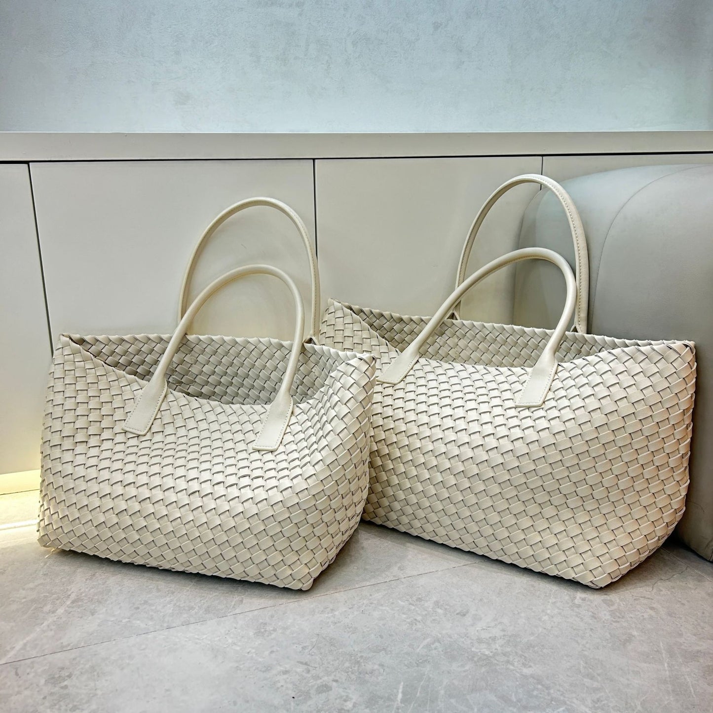 Intrecciato Weave Leather Tote Bag