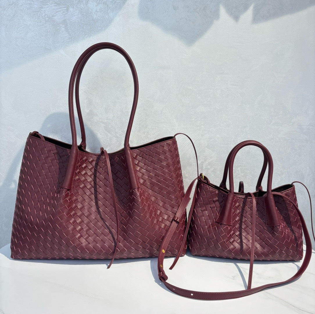 Intrecciato Weave Leather Tote Bag