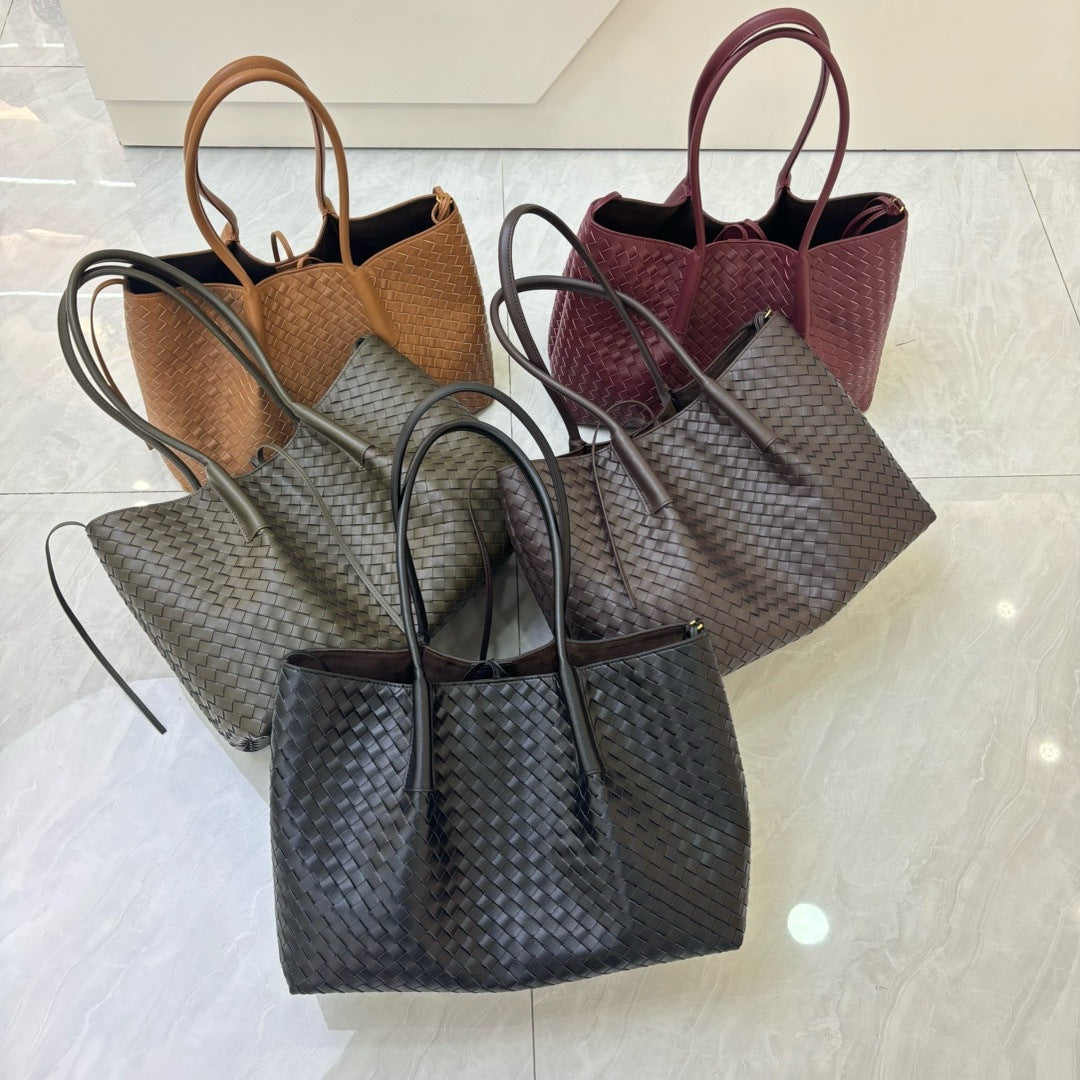 Intrecciato Weave Leather Tote Bag