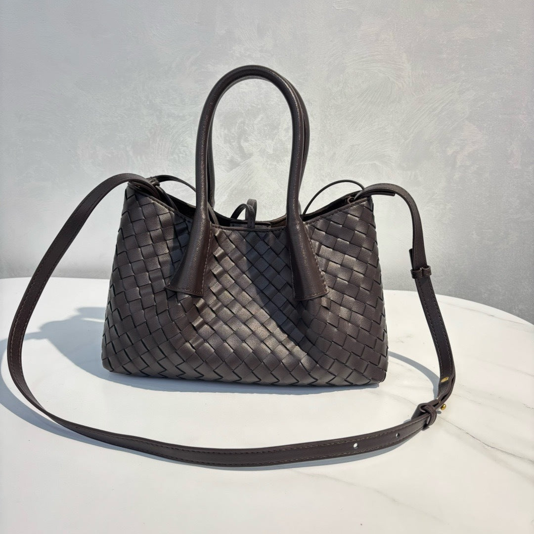 Intrecciato Weave Leather Tote Bag