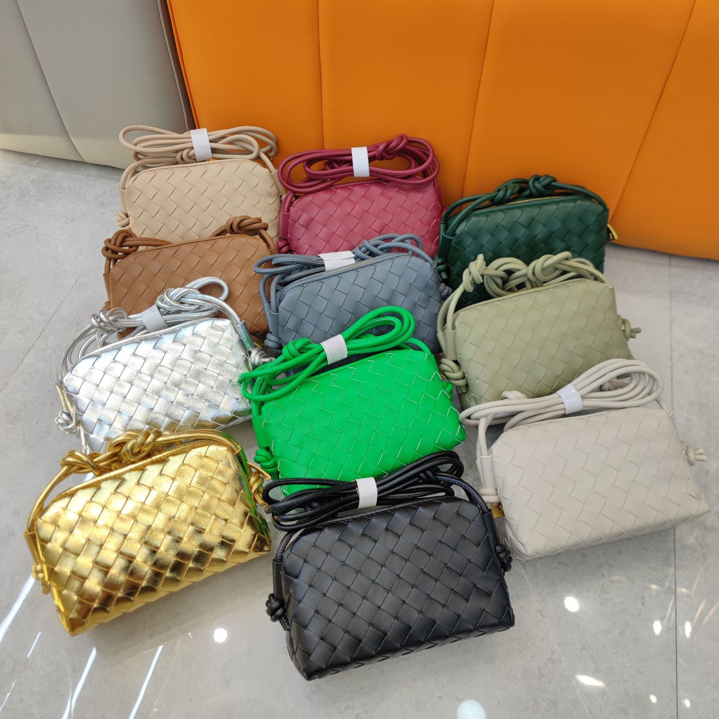 Intrecciato Weave Crossbody Bag