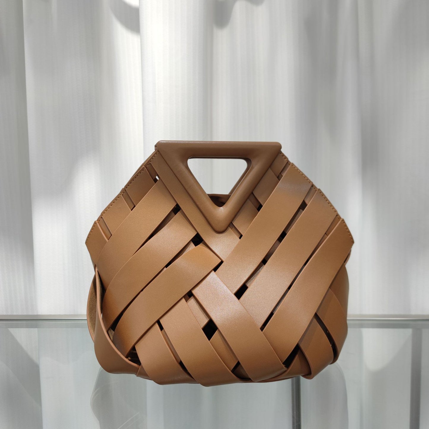 Leather Woven Handbag