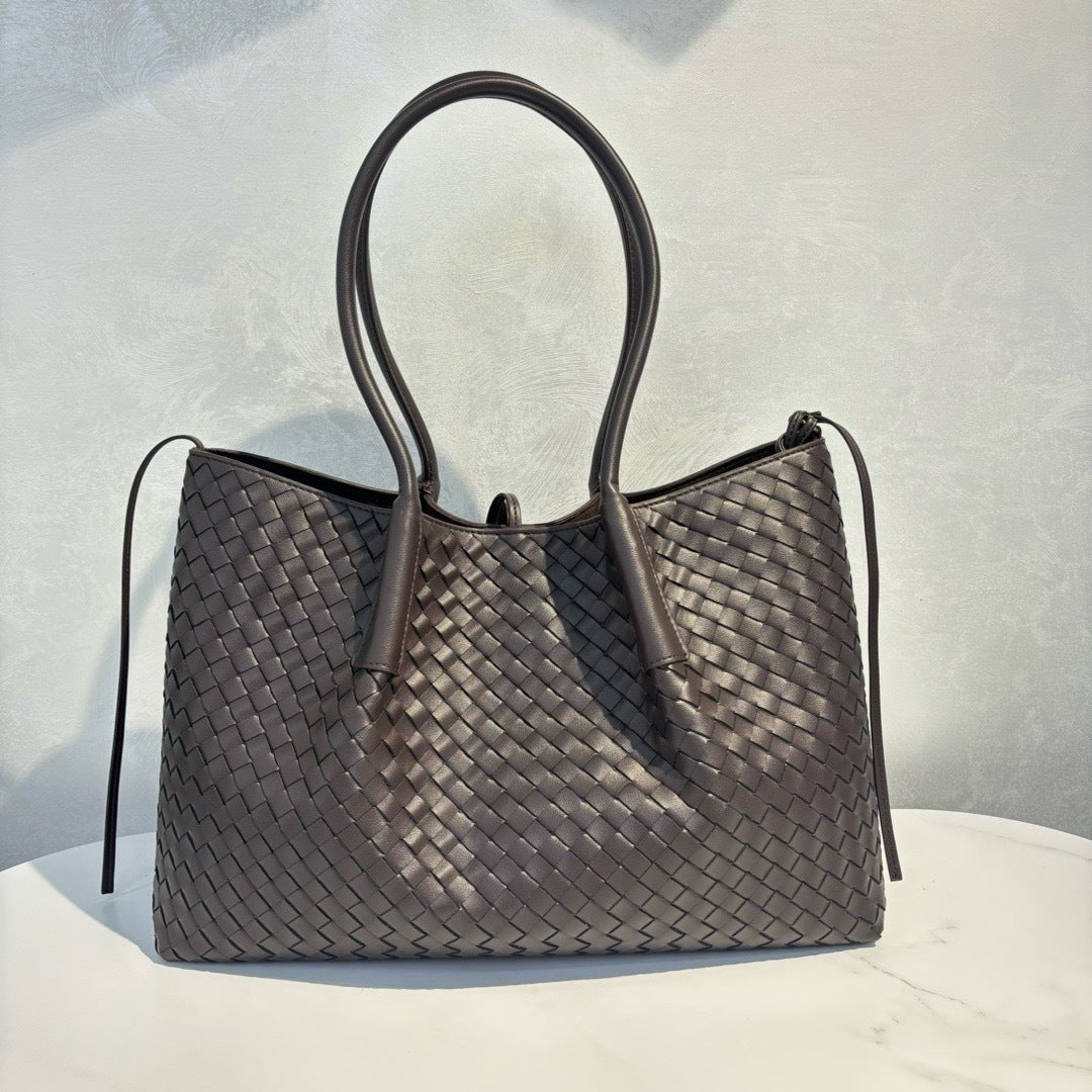 Intrecciato Weave Leather Tote Bag