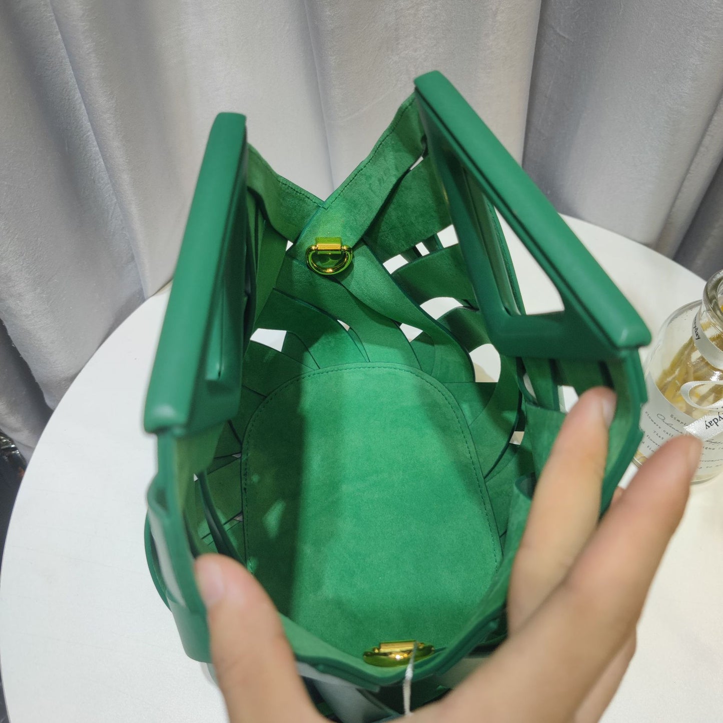 Leather Woven Handbag