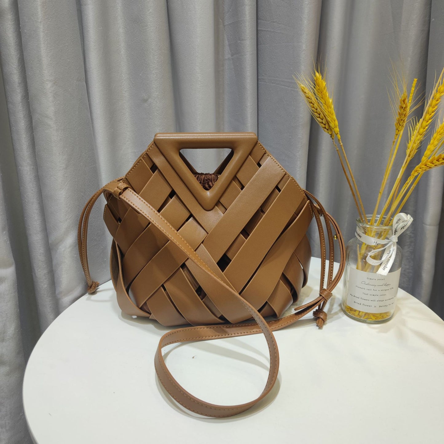Leather Woven Handbag